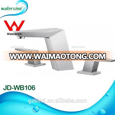 Watermark approved 3 holes Deck mounted dual handle bathtub mixer